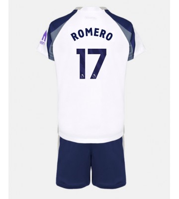 Tottenham Hotspur Cristian Romero #17 Primera Equipación Niños 2025-26 Manga Corta (+ Pantalones cortos)